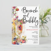 Moderner Brunch und Bubble Summer Champagne Cockta Einladung (Stehend Vorderseite)