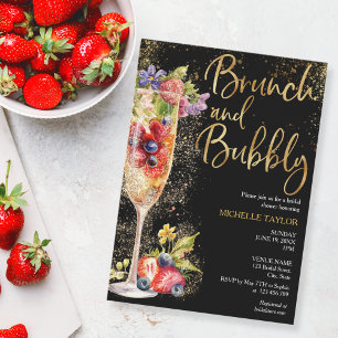 Moderner Brunch und Bubble Summer Champagne Cockta Einladung