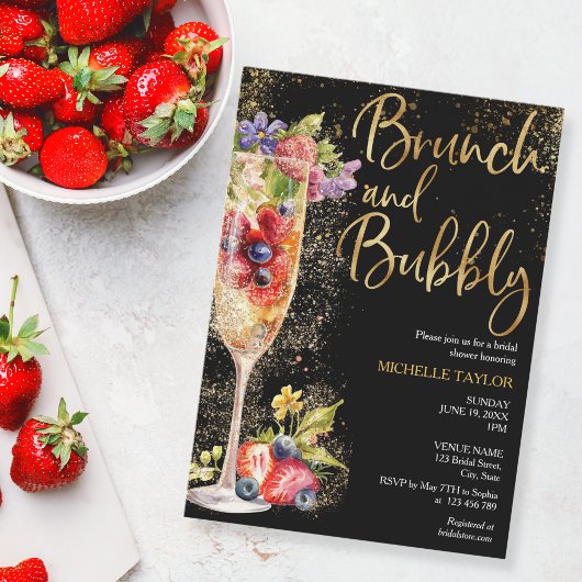 Moderner Brunch und Bubble Summer Champagne Cockta Einladung