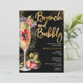 Moderner Brunch und Bubble Summer Champagne Cockta Einladung (Stehend Vorderseite)