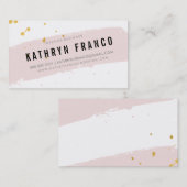 MODERNER BRUSCHSTROKE niedlicher, blassrosa Spritz Visitenkarte (Vorne/Hinten)