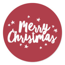 Moderner Brush Frohe Weihnachtsaufkleber