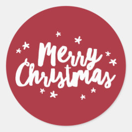 Moderner Brush Frohe Weihnachtsaufkleber Runder Aufkleber