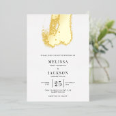 Moderner Brush Stroke Elegante Hochzeit Folieneinladung (Stehend vorne)