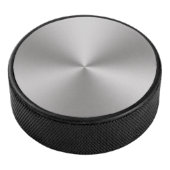 Moderner Brushed Metal Look Hockey Puck (3/4)