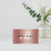 Moderner Brushmetall-Rose Gold Salon Visitenkarte (Stehend Vorderseite)