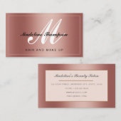 Moderner Brushmetall-Rose Gold Salon Visitenkarte (Vorne/Hinten)