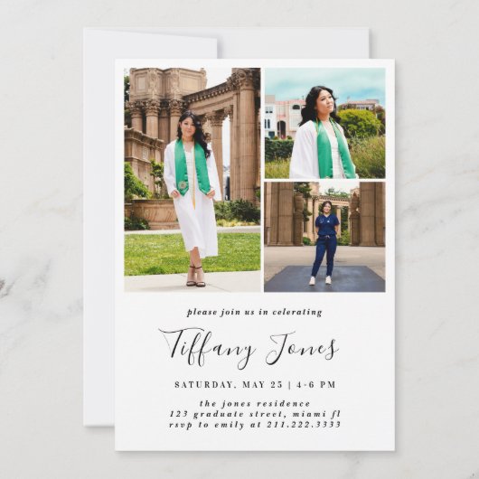 Moderner BSC RN 4 Fotos Krankenpflege Abschluss Einladung (Rückseite)