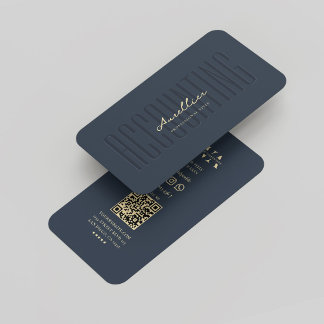 Moderner Buchhalter Beruflich Monogram Blue Gold Visitenkarte