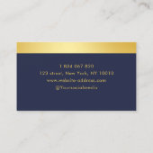 Moderner Buchhalter Navy Blue und Gold Visitenkarte (Rückseite)