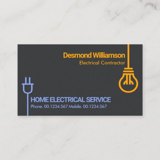 Moderner Bulb-Power-Stecker Elektroantriebe Visitenkarte (Vorderseite)