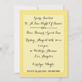 Moderner Bunco Einladung - Stilvoller, gelber Stre (Rückseite)