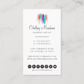 Moderner bunter gemalter Brushstrokes-Glitzer Visitenkarte (Rückseite)