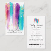 Moderner bunter gemalter Brushstrokes-Glitzer Visitenkarte (Vorne/Hinten)