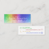 Moderner bunter Regenbogen polygonal - Mini Visitenkarte (Vorne/Hinten)