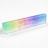 Moderner bunter Regenbogen polygonal - Namensplakette