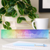 Moderner bunter Regenbogen polygonal - Namensplakette