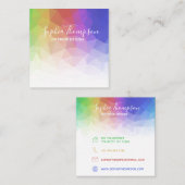 Moderner bunter Regenbogen polygonal - Quadratische Visitenkarte (Vorne/Hinten)