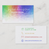 Moderner bunter Regenbogen polygonal - Visitenkarte (Vorne/Hinten)