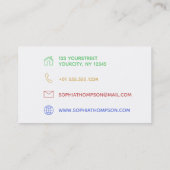 Moderner bunter Regenbogen polygonal - Visitenkarte (Rückseite)