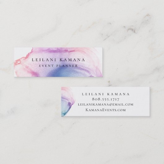 Moderner bunter Tinten-Fleck Mini Visitenkarte (Vorne/Hinten)