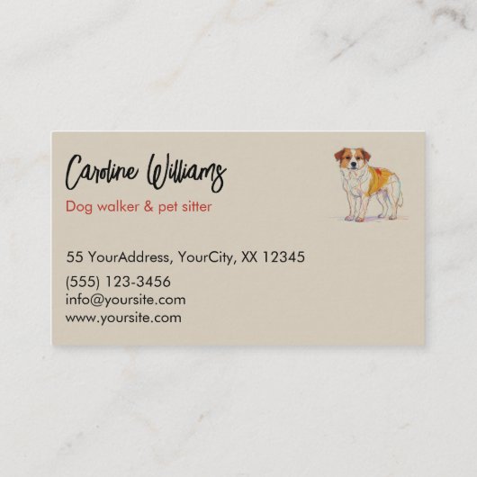 Moderner, bunter zeichnend Hundeschlittengänger Visitenkarte (Rückseite)