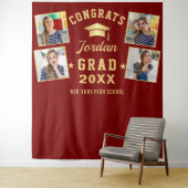 Moderner Burgund Abschluss 4 Foto Stand Hintergrun Wandteppich (Beispiel)