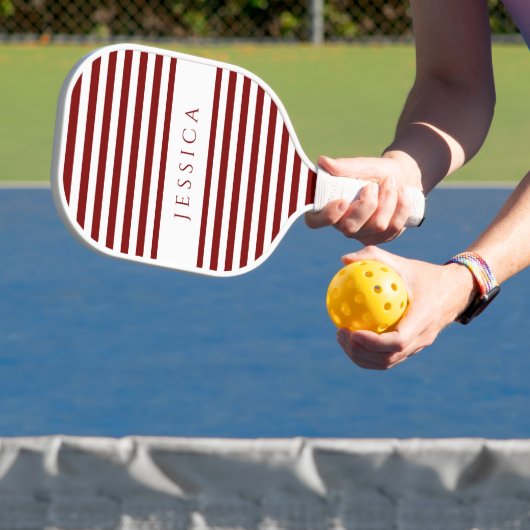 Moderner Burgund gestreifter Individuelle Name Pickleball Schläger (InSitu)