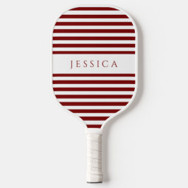 Moderner Burgund gestreifter Individuelle Name Pickleball Schläger