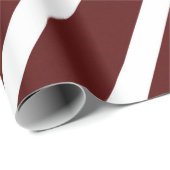 Moderner Burgund Große Strip Weihnachtsfeiertag Geschenkpapier (Rolleneckpunkt)