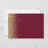 Moderner Burgund Red Gold Imitate Glitzer Edge RSVP Karte (Rückseite)