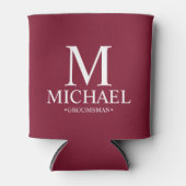 Moderner Burgunder Personalisierter Trauzeuge Dosenkühler (Vorderseite)