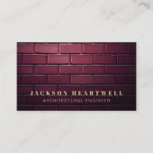 Moderner Burgundy Brick Wall Texture QR Code Visitenkarte (Vorderseite)