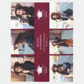 Moderner burgundy-Script-Abschluss mit mehreren Fo Fleecedecke (Vorderseite)