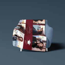 Moderner burgundy-Script-Abschluss mit mehreren Fo Fleecedecke