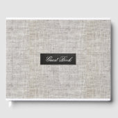 Moderner Burlap Gästebuch (Vorderseite)