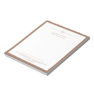 Moderner Büro braun-weiß Monogramm Anwalt Notizblock