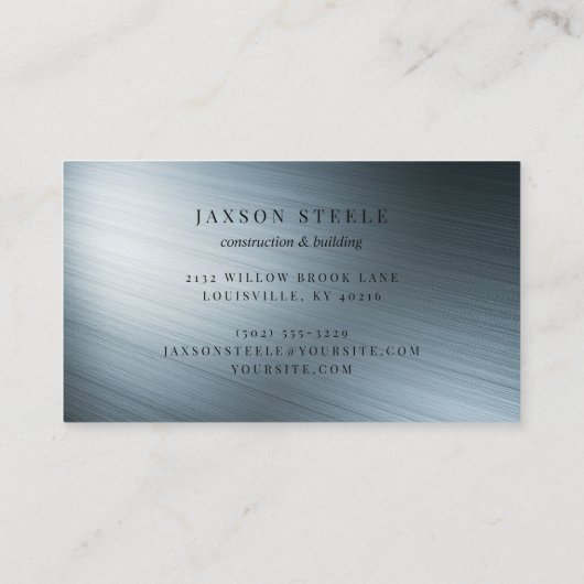 Moderner Bürstenstahl Visitenkarte (Rückseite)