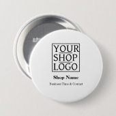 Moderner Business Shop Minimalistisch Weiß Button (Vorne & Hinten)