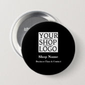 Moderner Business Shop Minimalistisch Weiß Button (Vorne & Hinten)