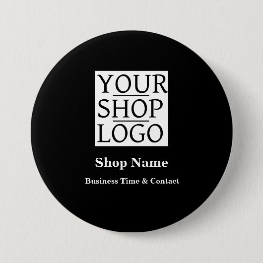 Moderner Business Shop Minimalistisch Weiß Button (Vorderseite)