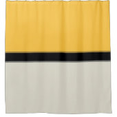 Moderner Butter Gelb Silberblau Grauer schwarzer S Duschvorhang (Vorderseite)