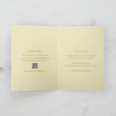 Moderner Butter Gelber QR-Code Elegante Hochzeit Einladung (Innenseite)