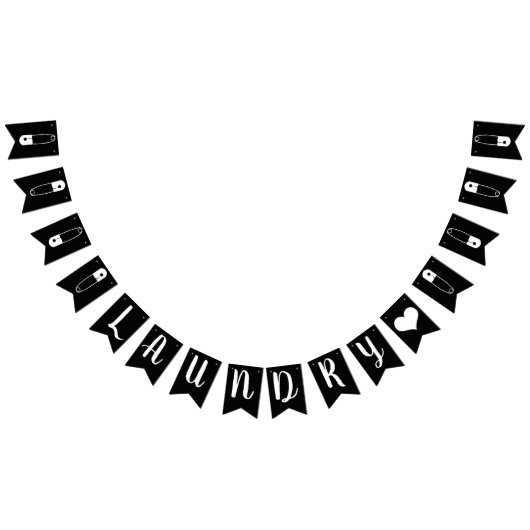 Moderner Button mit schwarzem und weißem Sicherhei Wimpelkette (Alle)