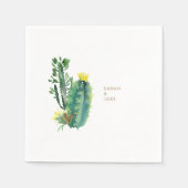 Moderner Cactus Wedding Cocktail Serviette (Vorderseite)