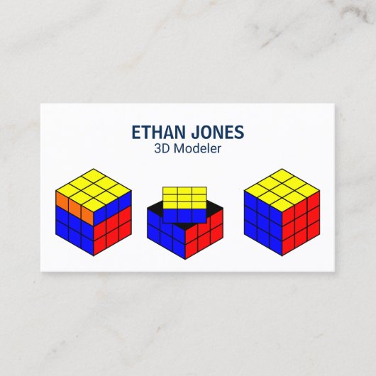 Moderner CAD-Designer | Animator | 3D-Modeller Visitenkarte (Vorderseite)