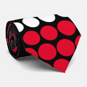 Moderner Cadmium rot und weißer Polka Dot Krawatte (Gerollt)