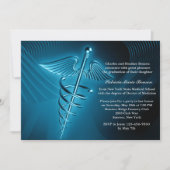 Moderner Caduceus Medical School Abschluss Einladu Einladung (Vorderseite)