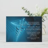 Moderner Caduceus Medical School Abschluss Einladu Einladung (Stehend Vorderseite)