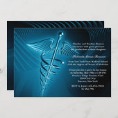 Moderner Caduceus Medical School Abschluss Einladu Einladung (Vorne/Hinten)